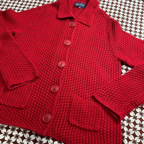 Jones New York Red knit cardigan - Picture 2 of 8